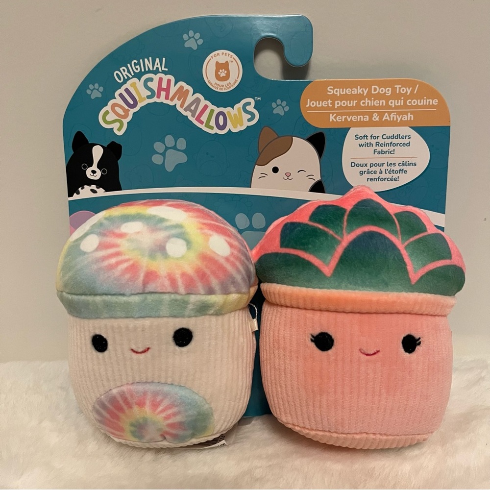 Squishmallow Pet Toys, Rachel Mushroom 🍄, Afiyah Succulent Plant 🪴, 2-Pk New